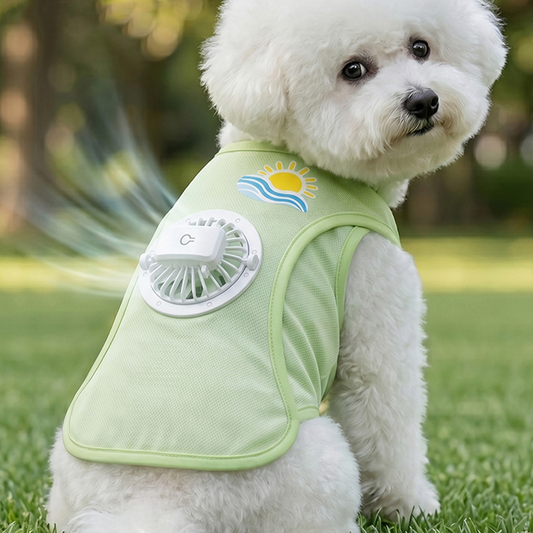 Cooling Fan Dog Vest with Ice Silk Fabric