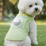 Cooling Fan Dog Vest with Ice Silk Fabric