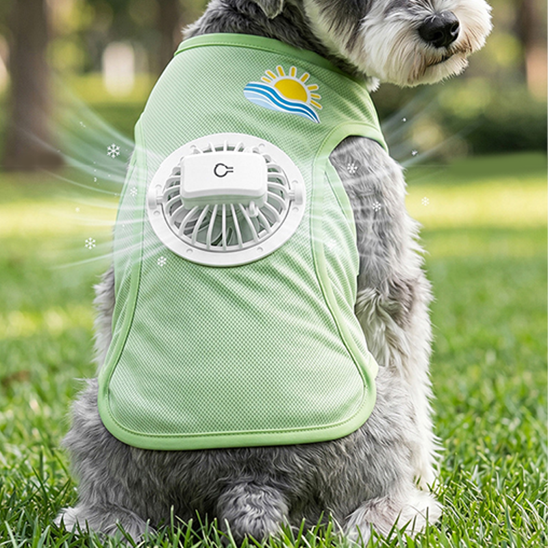 Cooling Fan Dog Vest with Ice Silk Fabric