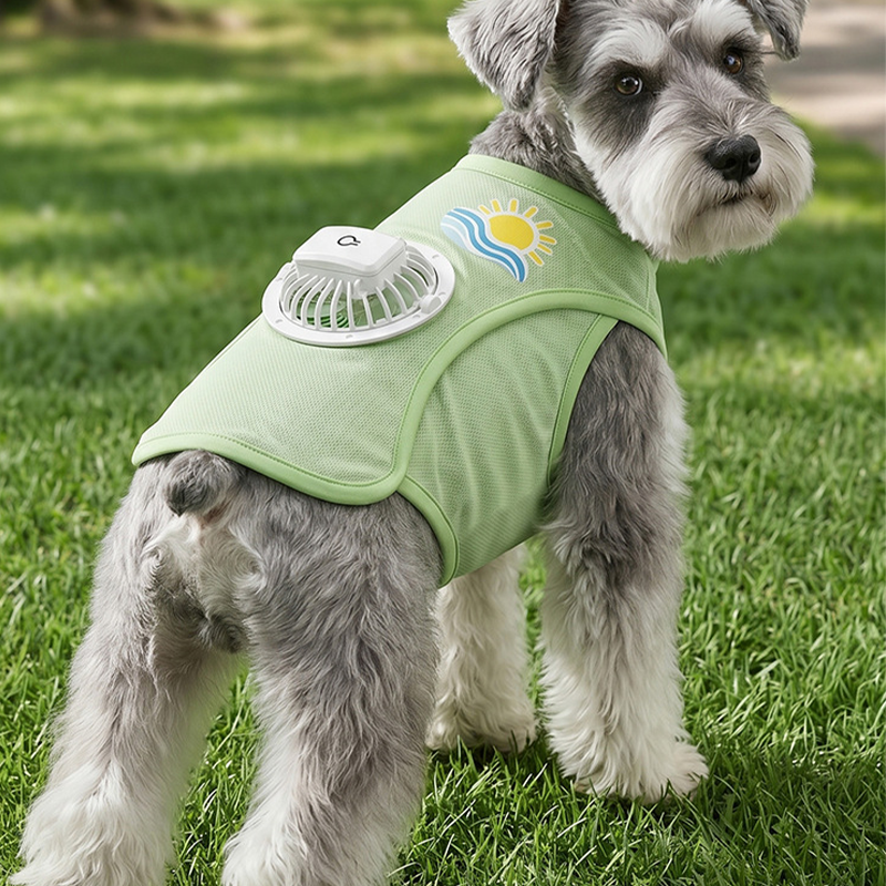Cooling Fan Dog Vest with Ice Silk Fabric