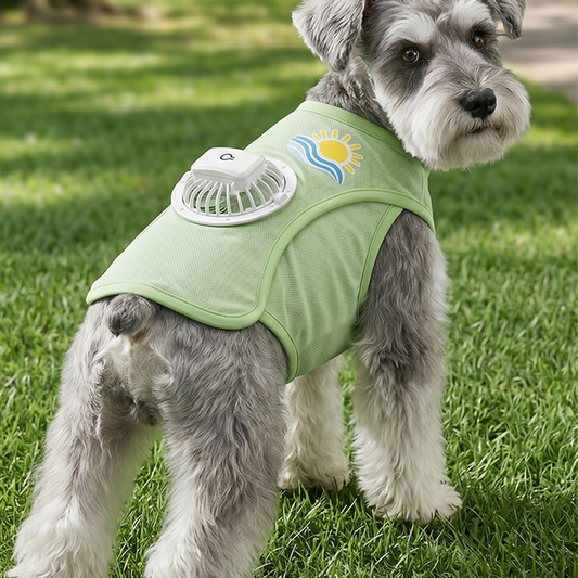 Cooling Fan Dog Vest with Ice Silk Fabric