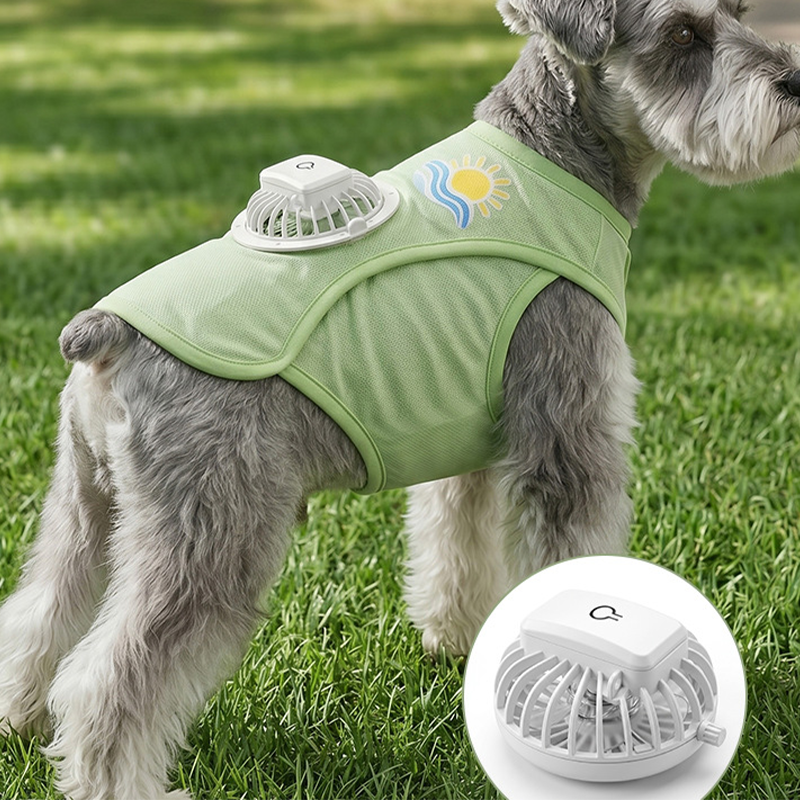 Cooling Fan Dog Vest with Ice Silk Fabric