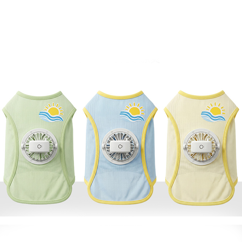 Cooling Fan Dog Vest with Ice Silk Fabric