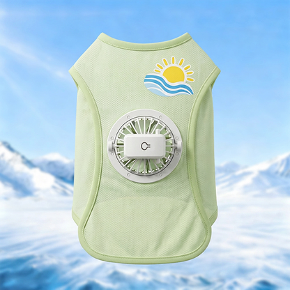 Cooling Fan Dog Vest with Ice Silk Fabric
