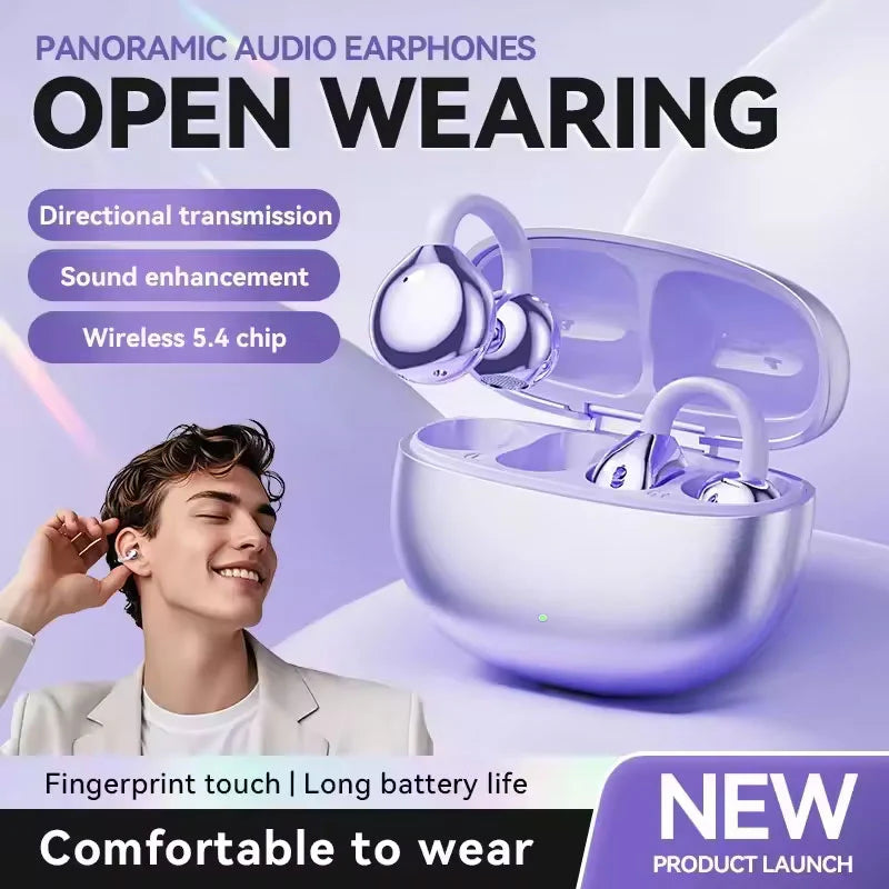 Open-Ear Bluetooth Headphones with AI Noise Reduction