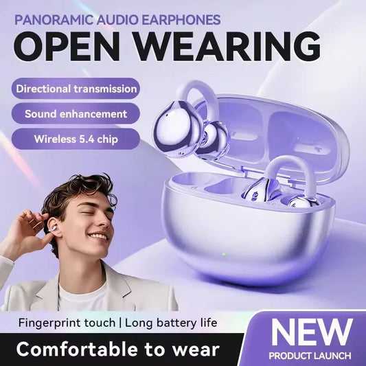 Open-Ear Bluetooth Headphones with AI Noise Reduction
