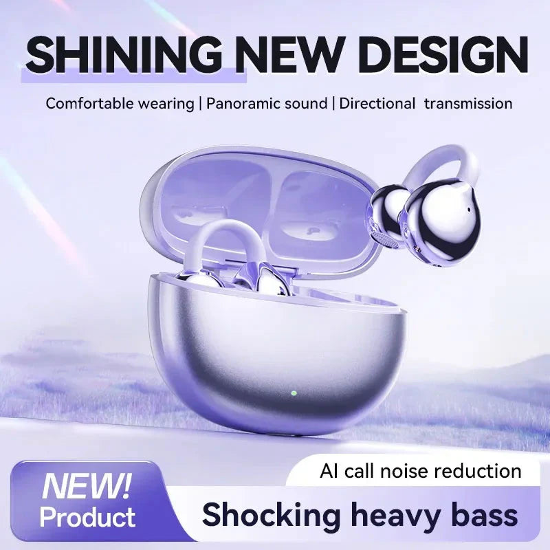 Open-Ear Bluetooth Headphones with AI Noise Reduction