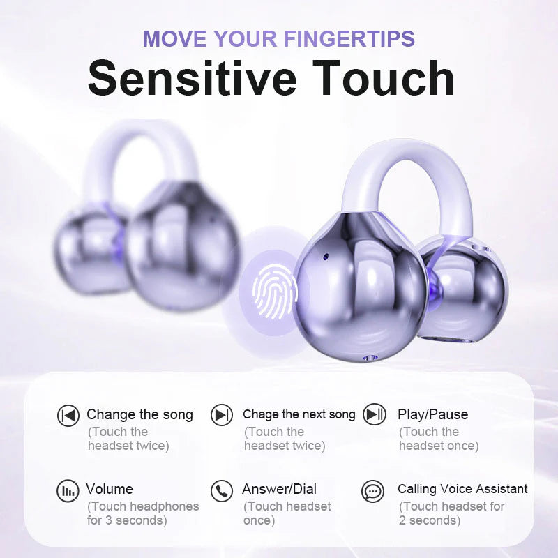 Open-Ear Bluetooth Headphones with AI Noise Reduction