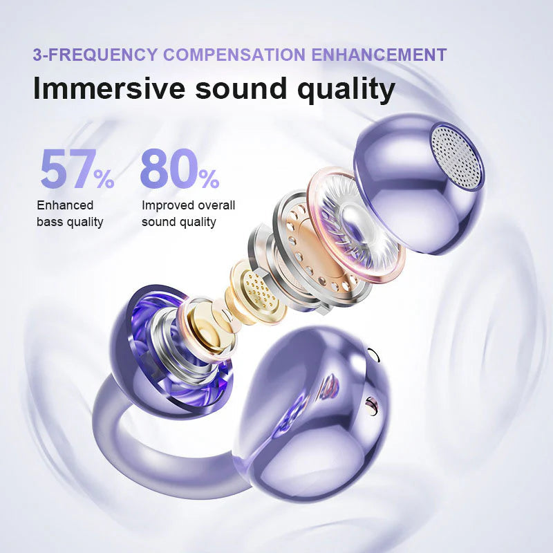 Open-Ear Bluetooth Headphones with AI Noise Reduction