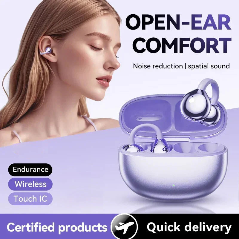 Open-Ear Bluetooth Headphones with AI Noise Reduction