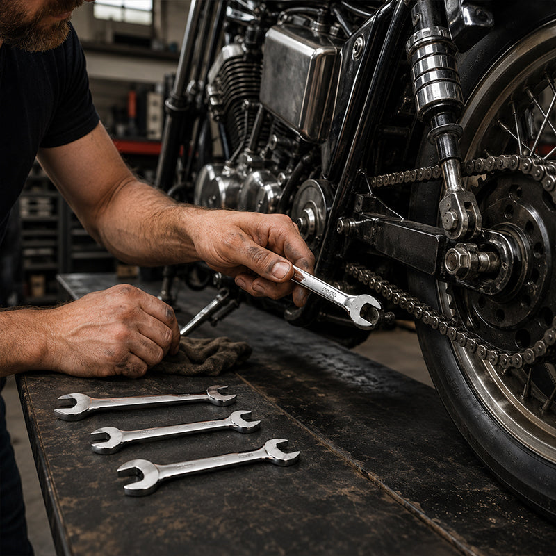 Professional Chrome Vanadium Steel Open-End Wrench Set