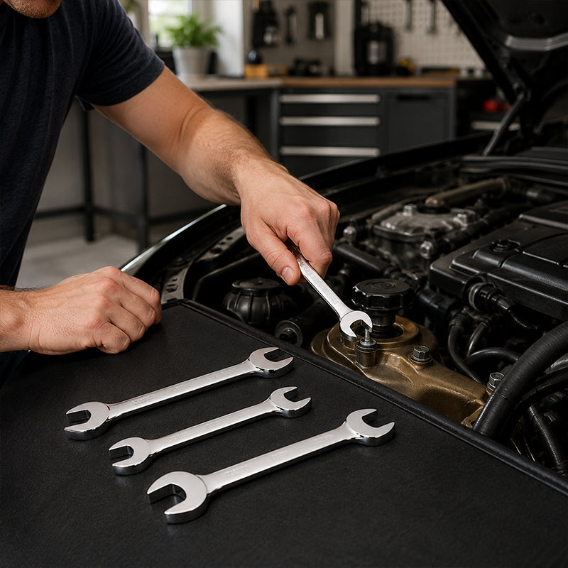Professional Chrome Vanadium Steel Open-End Wrench Set