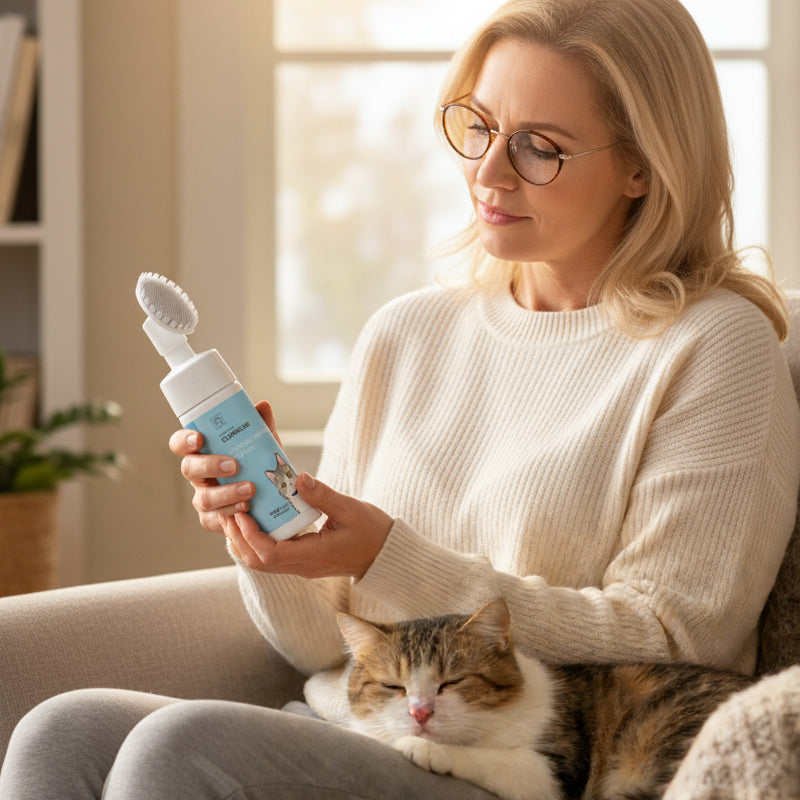 No-Rinse Pet Chin Cleaning Foam with Silicone Brush