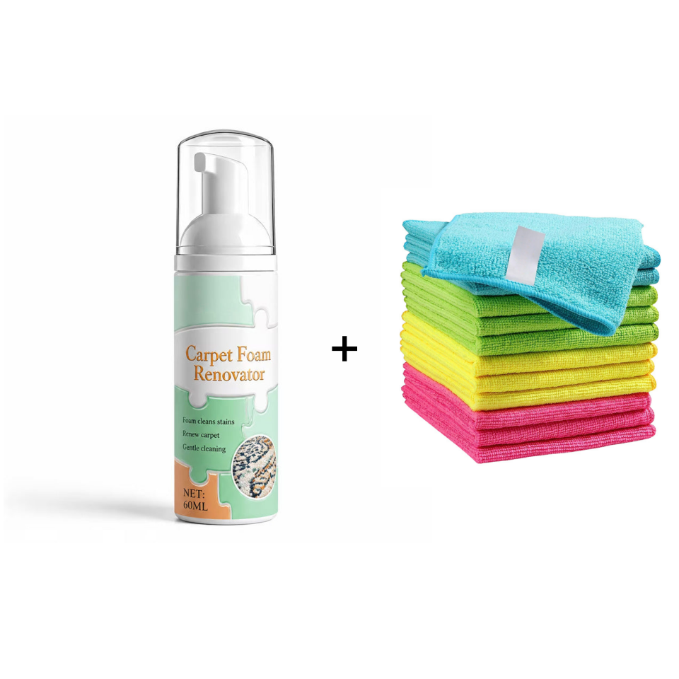 Waterless Carpet Foam Stain Remover with Towel