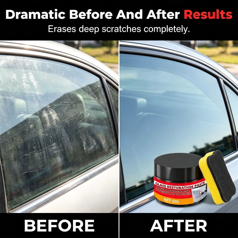 Car Glass Scratch Repair Polish Paste with Sponge