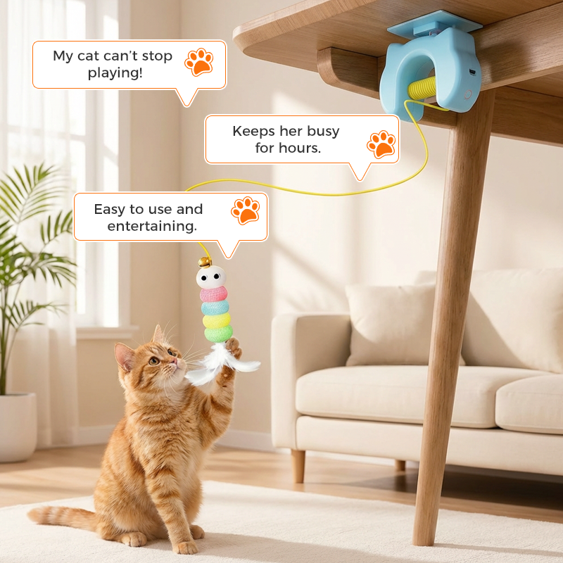 Automatic Retractable Cat Toy with Irregular Motion