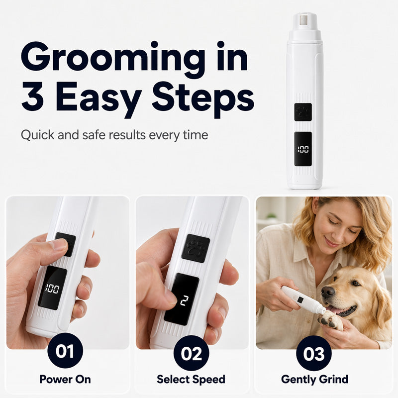 Smart Digital Pet Nail Grinder with LED Indicator
