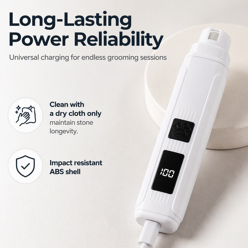 Smart Digital Pet Nail Grinder with LED Indicator