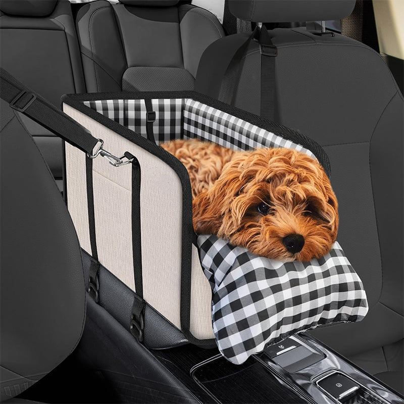 Console Dog Car Seat with Safety Tether