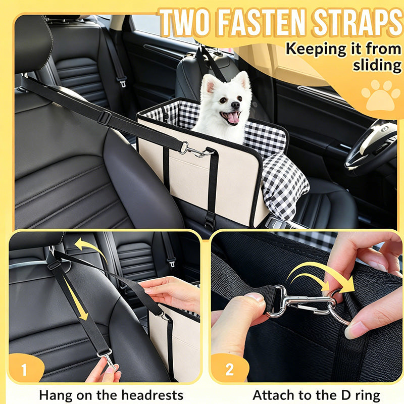 Console Dog Car Seat with Safety Tether
