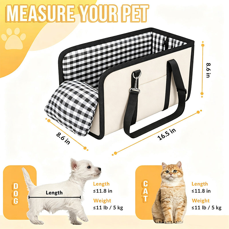 Console Dog Car Seat with Safety Tether