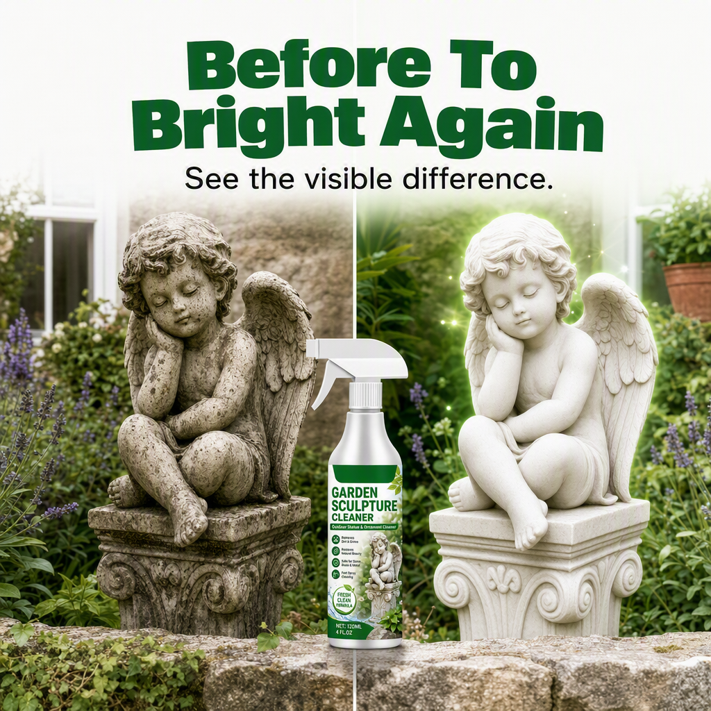 Powerful Garden Sculpture Cleaner Spray with Microfiber Towel
