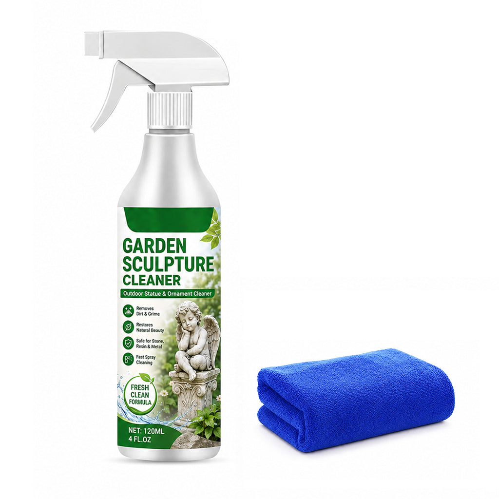 Powerful Garden Sculpture Cleaner Spray with Microfiber Towel