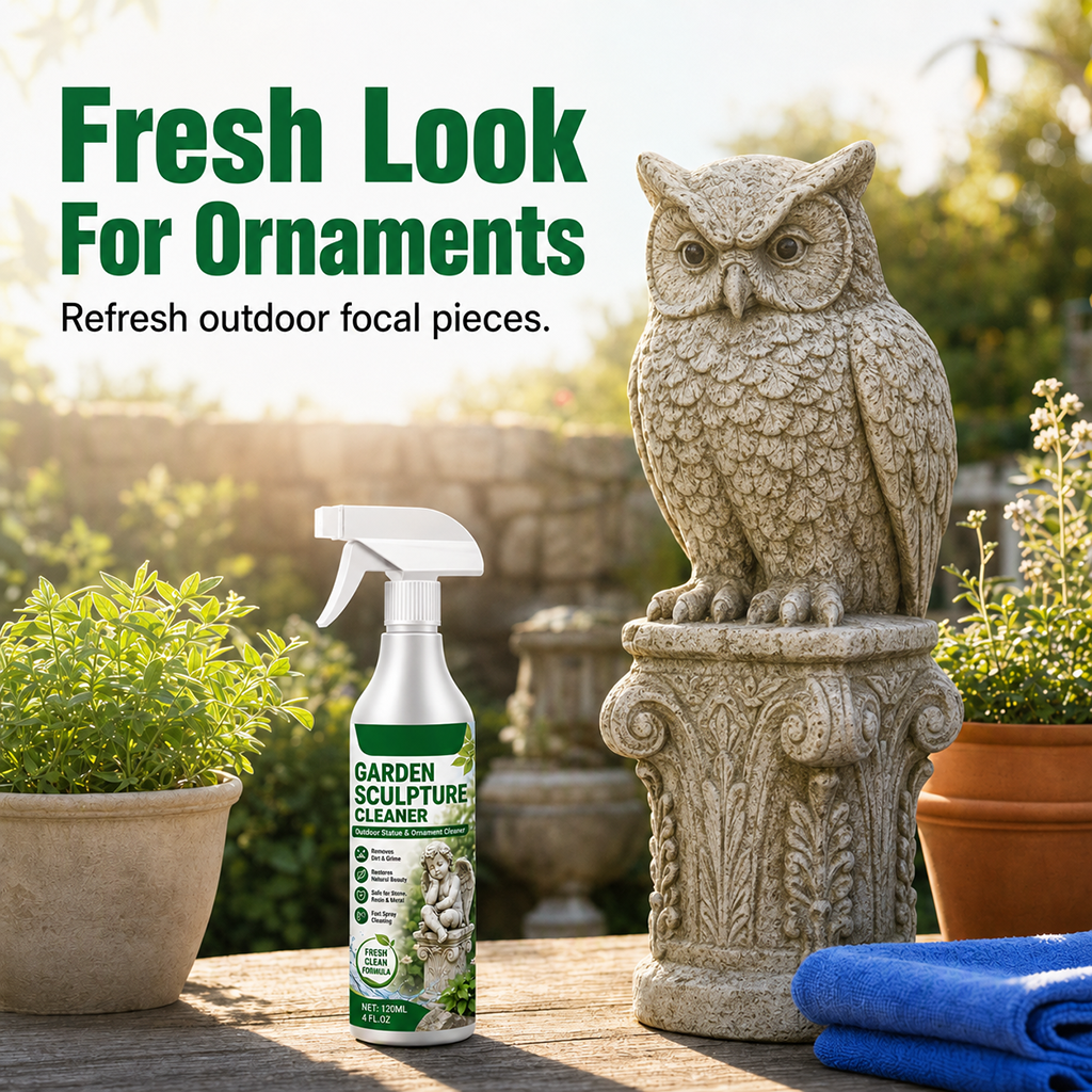 Powerful Garden Sculpture Cleaner Spray with Microfiber Towel
