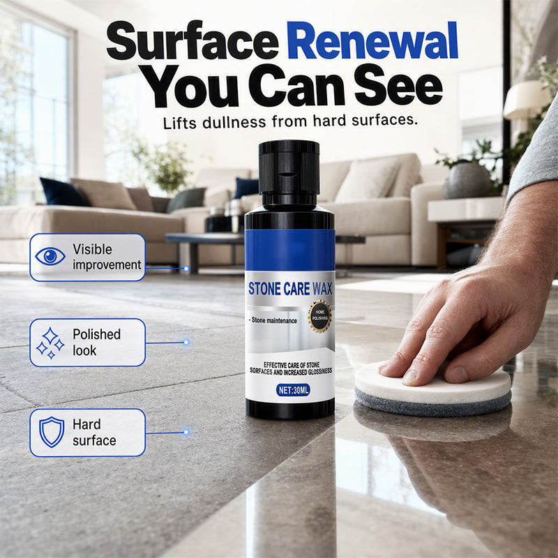 High-Gloss Stone Care Wax with Sponge
