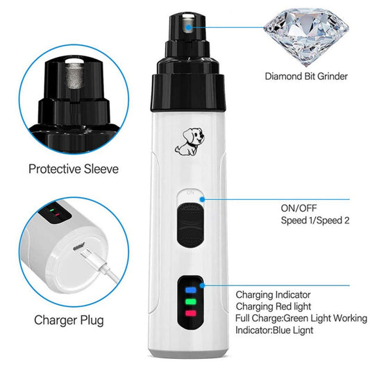 Pet Nail Grinder Set with 2-Speed Silent Operation