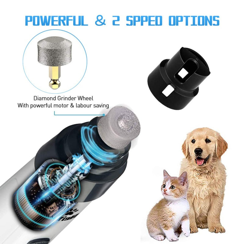 Pet Nail Grinder Set with 2-Speed Silent Operation