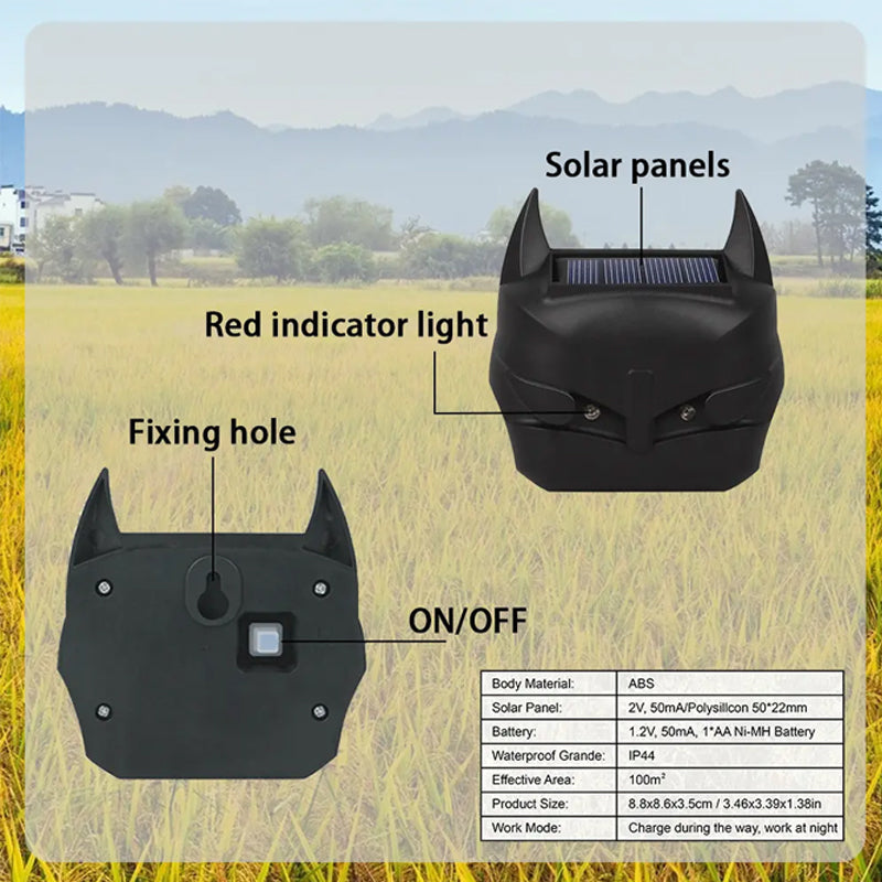 Solar Powered Animal Repeller with Smart Light Sensor