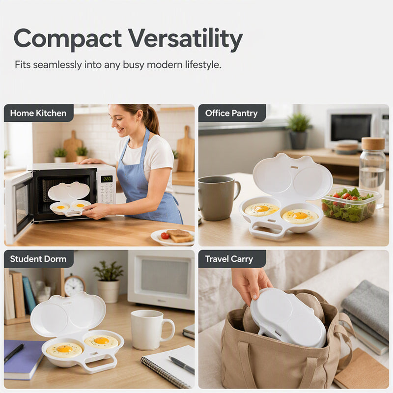 Dual-Cavity Microwave Egg Cooker with Splash-Proof Lid