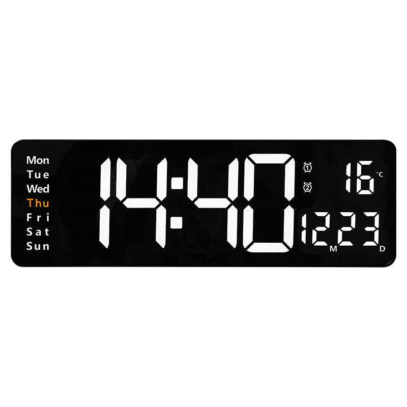 16-Inch Large Digital Clock with Temperature, Date, Auto DST, Night Light, and Auto Brightness Dimmer
