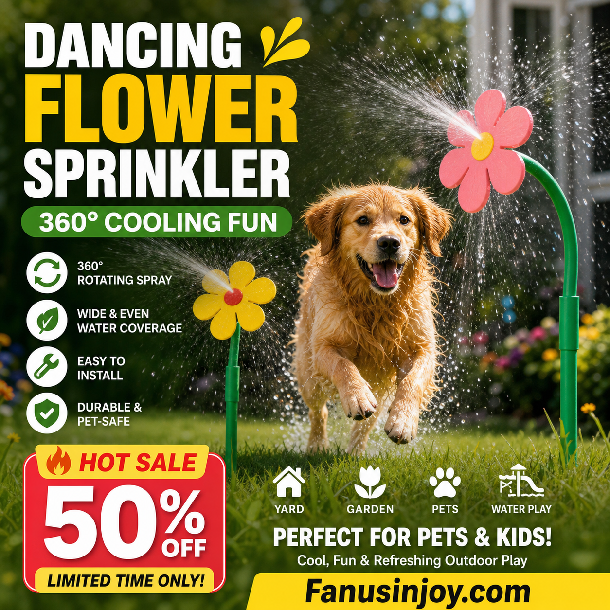 360° Rotating Dancing Flower Yard Lawn Sprinkler