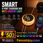 Portable 6-Port Charging Station with 8-Color Night Light
